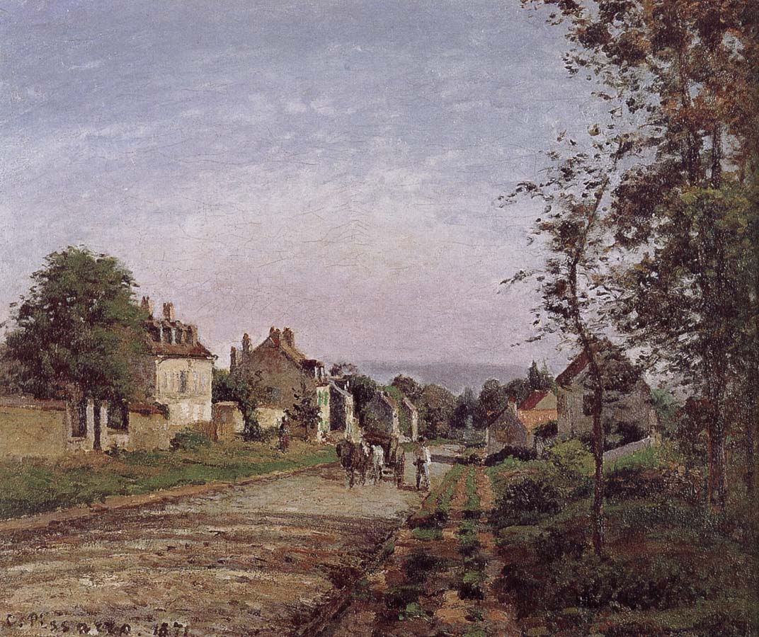 Camille Pissarro Road Vehe peaceful suburb road